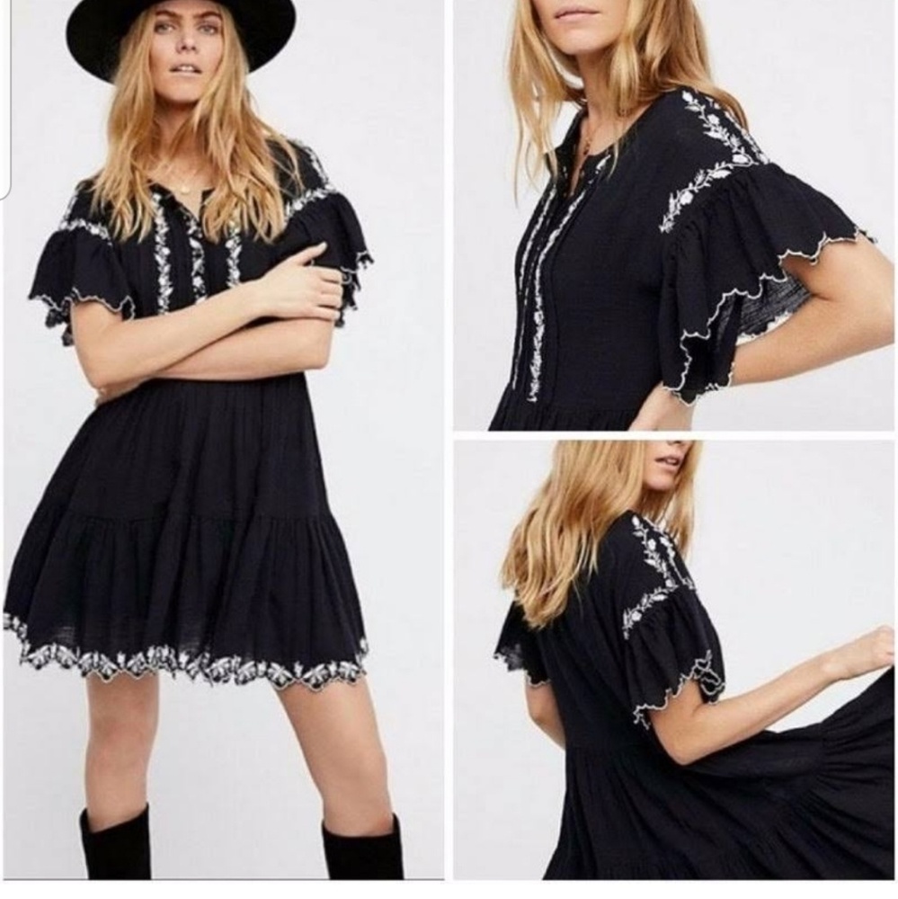 New Free People Santiago Embroidered Mini dress